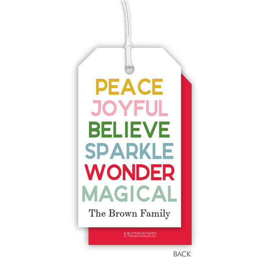 Colorful Holiday Wishes Gift Tags